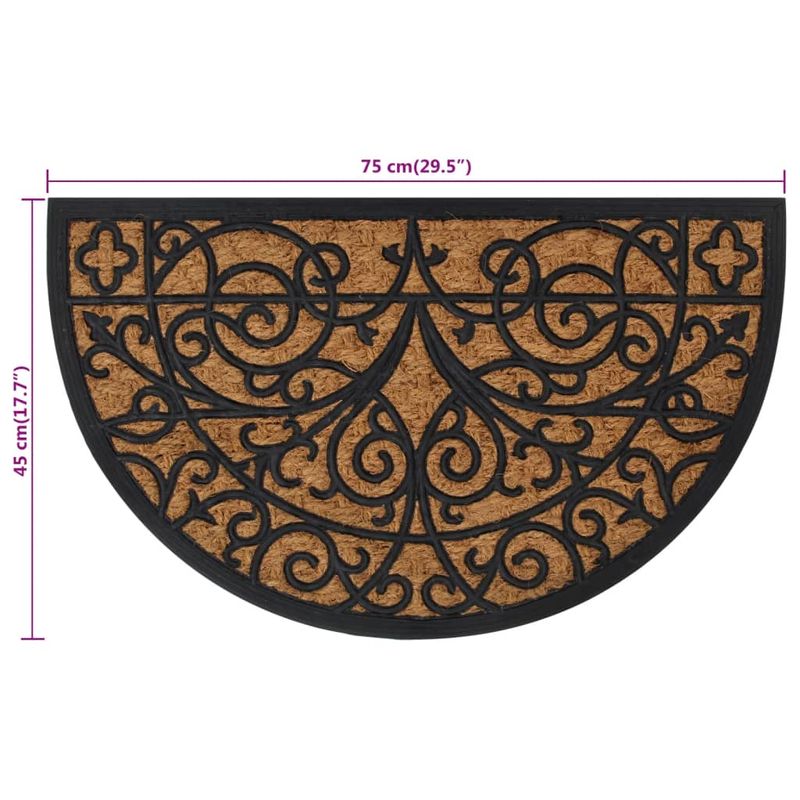 Casa si Gradina - Textile si covoare - Covoare - Covoare casa - Covoras de usa semirotund, 45x75 cm, cauciuc si nuca de cocos - Infinity.ro