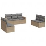 Casa si Gradina - Gradina si terasa - Mobilier exterior - Canapele si fotolii gradina - Set canapele de gradina, 7 piese, cu perne, bej, poliratan - Infinity.ro