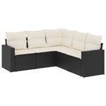 Casa si Gradina - Gradina si terasa - Mobilier exterior - Canapele si fotolii gradina - Set mobilier de gradina cu perne, 5 piese, negru, poliratan - Infinity.ro