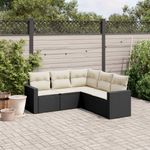 Casa si Gradina - Gradina si terasa - Mobilier exterior - Canapele si fotolii gradina - Set mobilier de gradina cu perne, 5 piese, negru, poliratan - Infinity.ro