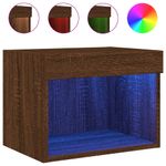 Casa si Gradina - Mobilier - Comode si corpuri - Comode - Noptiera cu Lumini LED Montate pe perete 2 buc Stejar Maro - Infinity.ro