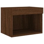 Casa si Gradina - Mobilier - Comode si corpuri - Comode - Noptiera cu Lumini LED Montate pe perete 2 buc Stejar Maro - Infinity.ro