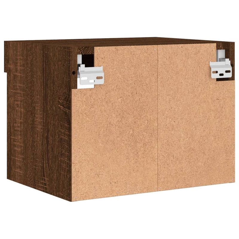 Casa si Gradina - Mobilier - Comode si corpuri - Comode - Noptiera cu Lumini LED Montate pe perete 2 buc Stejar Maro - Infinity.ro