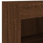 Casa si Gradina - Mobilier - Comode si corpuri - Comode - Noptiera cu Lumini LED Montate pe perete 2 buc Stejar Maro - Infinity.ro