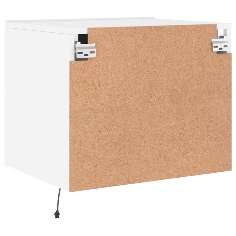 Casa si Gradina - Mobilier - Comode si corpuri - Noptiere - Noptiera montata pe perete cu lumini LED, alb - Infinity.ro