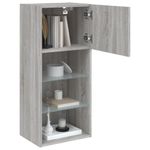 Casa si Gradina - Mobilier - Comode si corpuri - Comode - Comode TV cu lumini LED, 2 buc., gri sonoma, 40,5x30x90 cm - Infinity.ro