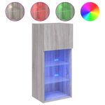 Casa si Gradina - Mobilier - Comode si corpuri - Comode - Comode TV cu lumini LED, 2 buc., gri sonoma, 40,5x30x90 cm - Infinity.ro