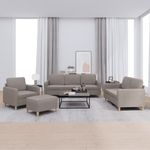 Casa si Gradina - Mobilier - Seturi de mobilier - Seturi living - Set de canapea cu perne, 4 piese, gri taupe, material textil - Infinity.ro