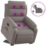 Ingrijire personala si Cosmetice - Sanatate si wellness - Articole wellness - Fotolii de masaj - Fotoliu electric masaj rabatabil cu ridicare, gri taupe, textil - Infinity.ro