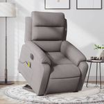 Ingrijire personala si Cosmetice - Sanatate si wellness - Articole wellness - Fotolii de masaj - Fotoliu electric masaj rabatabil cu ridicare, gri taupe, textil - Infinity.ro