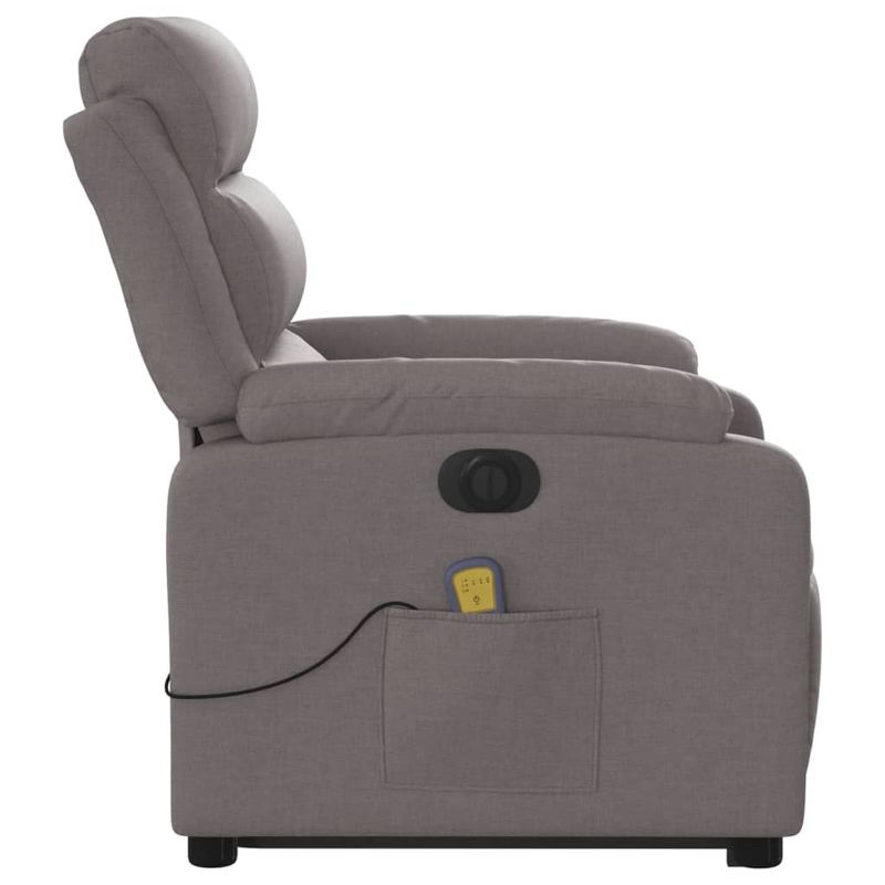 Ingrijire personala si Cosmetice - Sanatate si wellness - Articole wellness - Fotolii de masaj - Fotoliu electric masaj rabatabil cu ridicare, gri taupe, textil - Infinity.ro