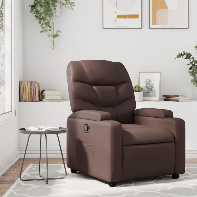 Casa si Gradina - Mobilier - Scaune si fotolii - Fotolii - Fotoliu rabatabil, maro, piele ecologica - Infinity.ro