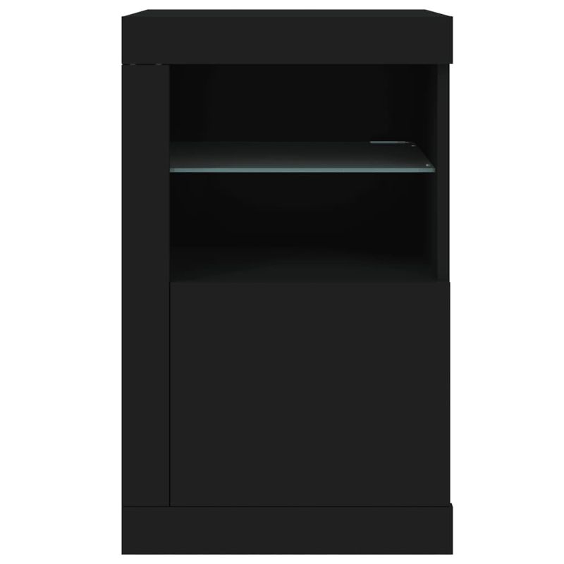 Casa si Gradina - Mobilier - Dulapuri si sifoniere - Dulapuri - Dulap lateral cu lumini LED, negru, lemn prelucrat - Infinity.ro