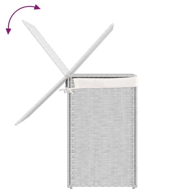 Market - Spalare si intretinere rufe - Uscatoare de rufe si accesorii - Cos de rufe cu 2 sectiuni, alb, 53x35x57 cm, poliratan - Infinity.ro