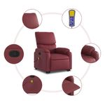 Ingrijire personala si Cosmetice - Sanatate si wellness - Articole wellness - Fotolii de masaj - Fotoliu de masaj rabatabil vertical, rosu vin, piele ecologica - Infinity.ro