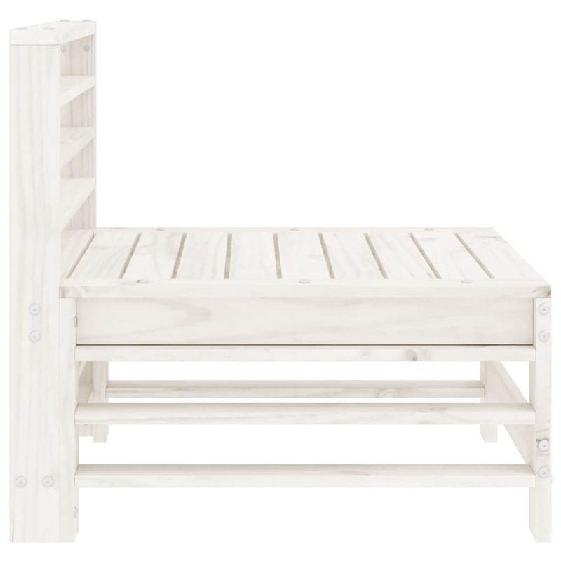 Casa si Gradina - Gradina si terasa - Mobilier exterior - Canapele si fotolii gradina - Canapea de mijloc pentru gradina, alb, lemn masiv de pin - Infinity.ro