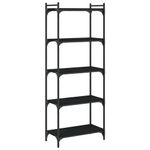 Casa si Gradina - Mobilier - Biblioteci si rafturi - Biblioteci - Biblioteca cu 5 niveluri, negru, 60x30x154 cm, lemn prelucrat - Infinity.ro