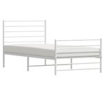Casa si Gradina - Mobilier - Paturi si accesorii - Paturi - Cadru de pat metalic cu tablie de cap/picioare, alb, 90x190 cm - Infinity.ro