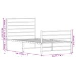 Casa si Gradina - Mobilier - Paturi si accesorii - Paturi - Cadru de pat metalic cu tablie de cap/picioare, alb, 90x190 cm - Infinity.ro