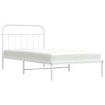 Casa si Gradina - Mobilier - Paturi si accesorii - Paturi - Cadru de pat din metal cu tablie, alb, 100x200 cm - Infinity.ro