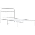 Casa si Gradina - Mobilier - Paturi si accesorii - Paturi - Cadru de pat din metal cu tablie, alb, 100x200 cm - Infinity.ro