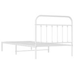 Casa si Gradina - Mobilier - Paturi si accesorii - Paturi - Cadru de pat din metal cu tablie, alb, 100x200 cm - Infinity.ro