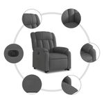 Casa si Gradina - Mobilier - Scaune si fotolii - Fotolii - Fotoliu electric rabatabil cu ridicare, gri inchis, textil - Infinity.ro