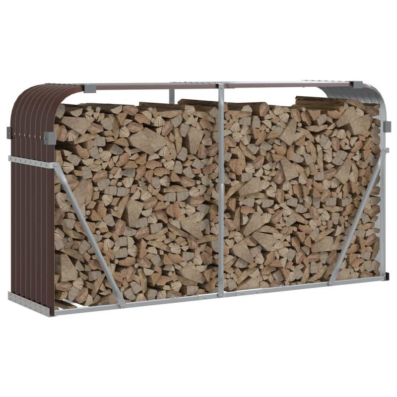 Casa si Gradina - Termice - Sobe, Seminee si accesorii - Accesorii seminee si sobe - Suport pentru busteni, maro, 180x45x100 cm, otel galvanizat - Infinity.ro