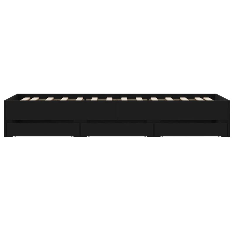 Casa si Gradina - Mobilier - Paturi si accesorii - Paturi - Cadru de pat cu sertare, negru, 100x200 cm, lemn prelucrat - Infinity.ro