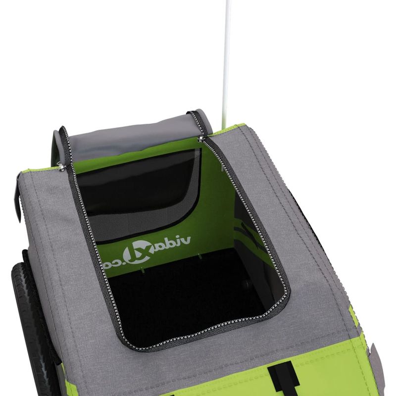 Petshop - Accesorii petshop - Culcusuri si custi - Genti si articole transport - Remorca bicicleta animale companie verde/gri textil oxford/fier - Infinity.ro