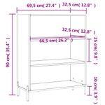 Casa si Gradina - Mobilier - Comode si corpuri - Comode - Dulap cu rafturi, gri beton, 69,5x32,5x90 cm, lemn compozit - Infinity.ro