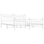 Casa si Gradina - Mobilier - Paturi si accesorii - Paturi - Cadru de pat metalic cu tablie, alb, 200x200 cm - Infinity.ro
