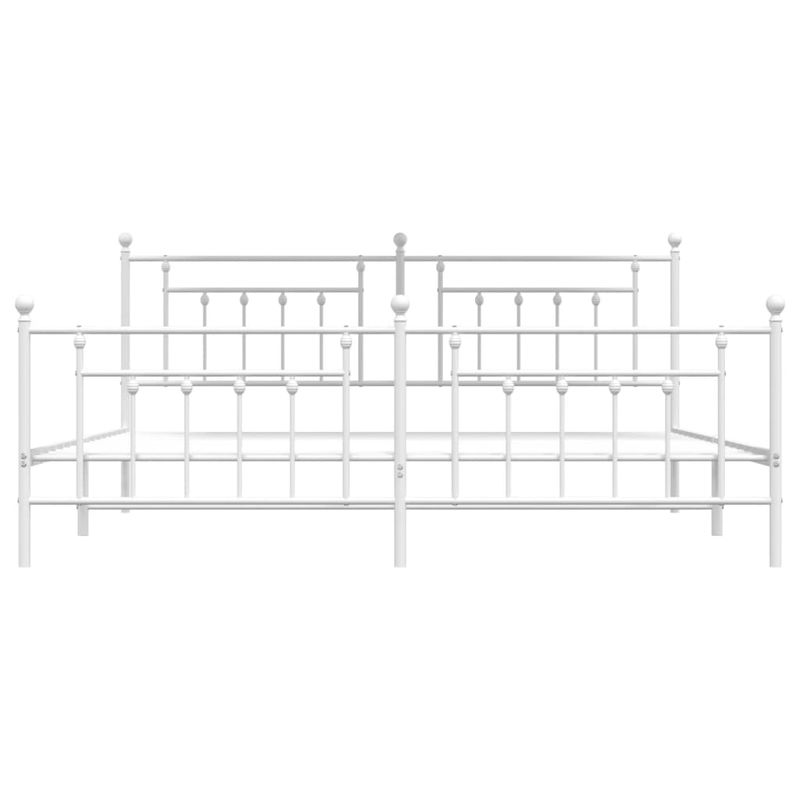Casa si Gradina - Mobilier - Paturi si accesorii - Paturi - Cadru de pat metalic cu tablie, alb, 200x200 cm - Infinity.ro