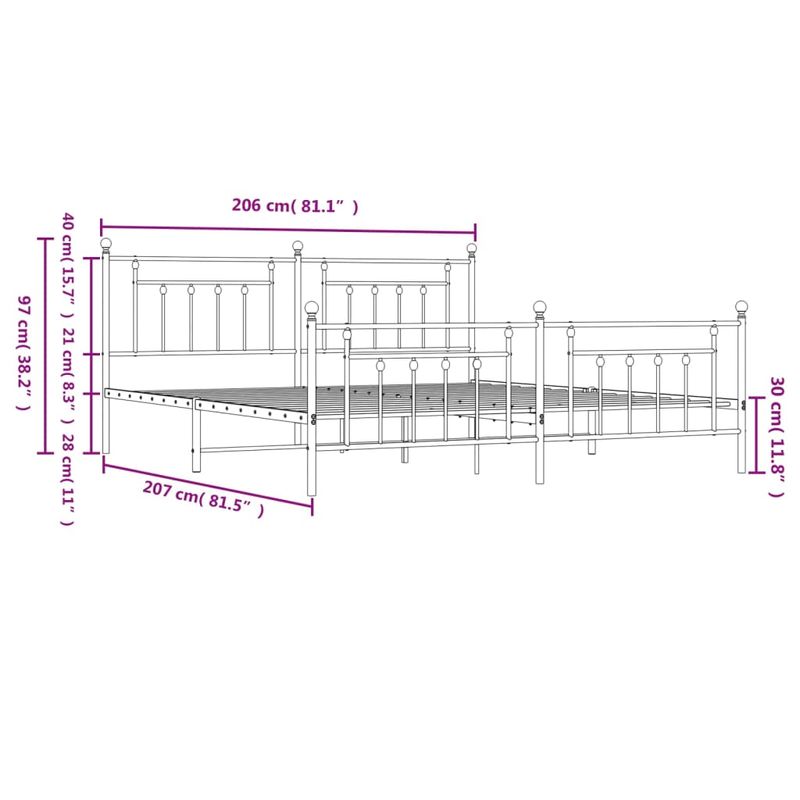Casa si Gradina - Mobilier - Paturi si accesorii - Paturi - Cadru de pat metalic cu tablie, alb, 200x200 cm - Infinity.ro