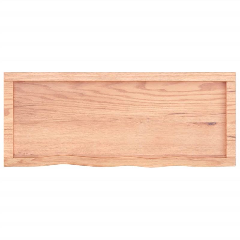Casa si Gradina - Mobilier - Biblioteci si rafturi - Rafturi - Raft de perete maro deschis 100x40x(2-6) cm lemn stejar tratat - Infinity.ro