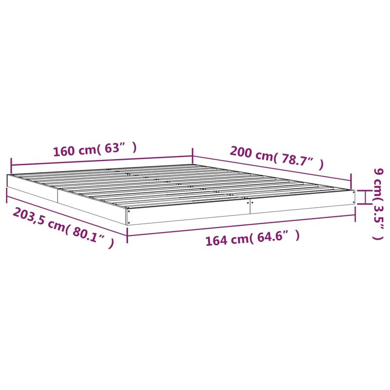 Casa si Gradina - Mobilier - Paturi si accesorii - Paturi - Cadru de pat, 160x200 cm, lemn masiv de pin - Infinity.ro