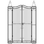 Casa si Gradina - Constructii - Usi interior, exterior si garaj - Usi garaj - Poarta de gradina, negru, 121x8x180 cm, fier forjat - Infinity.ro