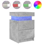 Casa si Gradina - Mobilier - Comode si corpuri - Noptiere - Noptiere cu lumini LED, 2 buc., gri beton, 35x39x55 cm - Infinity.ro