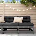Casa si Gradina - Gradina si terasa - Mobilier exterior - Canapele si fotolii gradina - Canapele de mijloc cu perne, 2 buc., gri, lemn masiv de pin - Infinity.ro