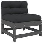 Casa si Gradina - Gradina si terasa - Mobilier exterior - Canapele si fotolii gradina - Canapele de mijloc cu perne, 2 buc., gri, lemn masiv de pin - Infinity.ro