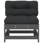 Casa si Gradina - Gradina si terasa - Mobilier exterior - Canapele si fotolii gradina - Canapele de mijloc cu perne, 2 buc., gri, lemn masiv de pin - Infinity.ro
