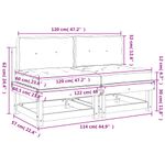 Casa si Gradina - Gradina si terasa - Mobilier exterior - Canapele si fotolii gradina - Canapele de mijloc cu perne, 2 buc., lemn masiv Douglas - Infinity.ro