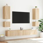 Casa si Gradina - Mobilier - Comode si corpuri - Comode - Comoda TV de perete cu lumini LED, stejar sonoma, 100x35x31 cm - Infinity.ro