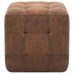 Casa si Gradina - Mobilier - Scaune si fotolii - Tabureti - Taburet, 2 buc., maro, 30x30x30 cm, piele intoarsa ecologica - Infinity.ro