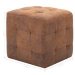 Casa si Gradina - Mobilier - Scaune si fotolii - Tabureti - Taburet, 2 buc., maro, 30x30x30 cm, piele intoarsa ecologica - Infinity.ro