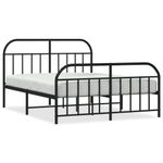 Casa si Gradina - Mobilier - Paturi si accesorii - Paturi - Cadru pat metalic cu tablie de cap/picioare, negru, 140x190 cm - Infinity.ro
