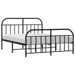 Casa si Gradina - Mobilier - Paturi si accesorii - Paturi - Cadru pat metalic cu tablie de cap/picioare, negru, 140x190 cm - Infinity.ro
