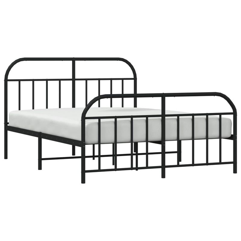 Casa si Gradina - Mobilier - Paturi si accesorii - Paturi - Cadru pat metalic cu tablie de cap/picioare, negru, 140x190 cm - Infinity.ro