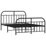 Casa si Gradina - Mobilier - Paturi si accesorii - Paturi - Cadru pat metalic cu tablie de cap/picioare, negru, 140x190 cm - Infinity.ro