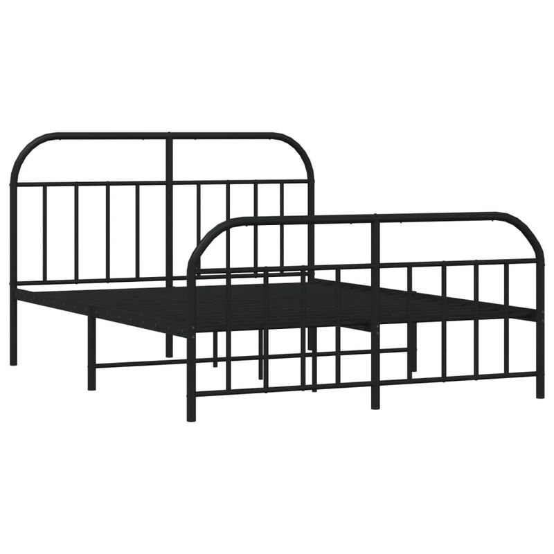 Casa si Gradina - Mobilier - Paturi si accesorii - Paturi - Cadru pat metalic cu tablie de cap/picioare, negru, 140x190 cm - Infinity.ro